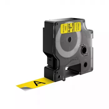 Etykiety DYMO Authentic D1 | Czarny nadruk na żółtej taśmie | 19 mm x 7 m | Etykiety samoprzylepne do etykieciarek LabelManager | Wyprodukowano w Europie