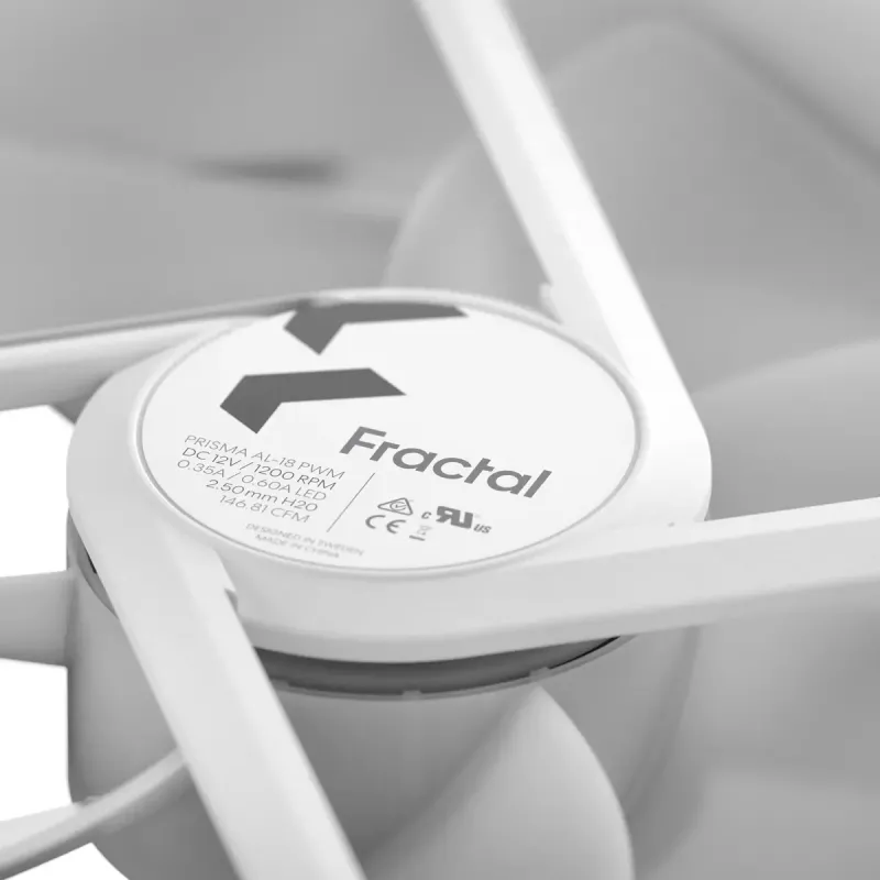Fractal Design Prisma AL-18 ARGB PWM wentylator obudowy, 180 mm, biały