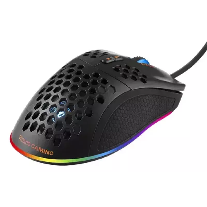 Mysz gamingowa Deltaco DM210 przewodowa ultralekka RGB czarna
