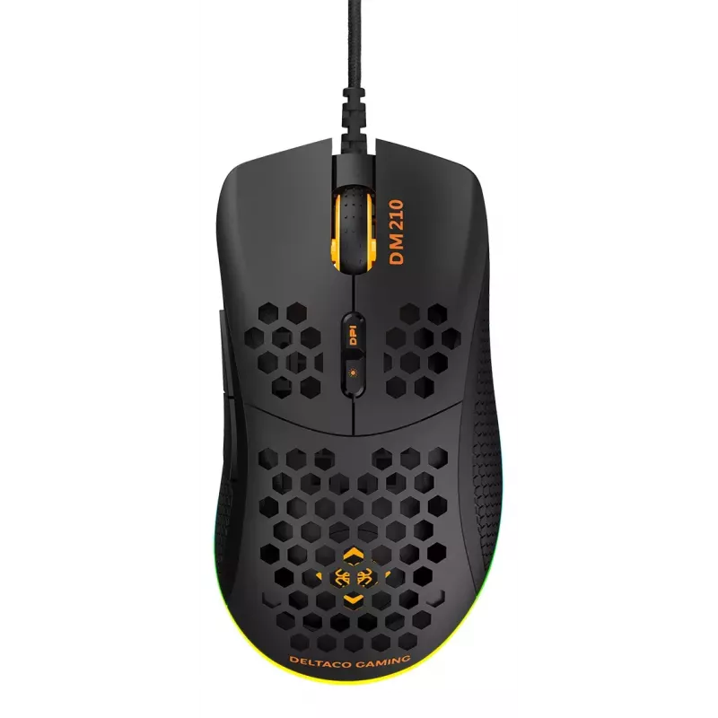 Mysz gamingowa Deltaco DM210 przewodowa ultralekka RGB czarna