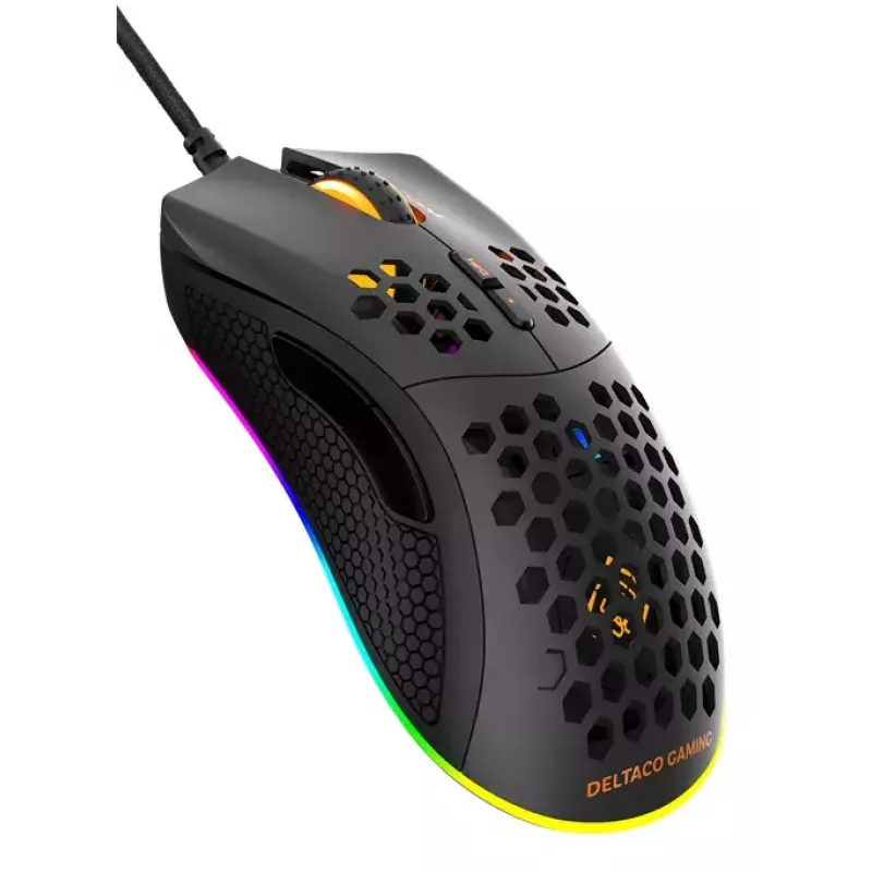 Mysz gamingowa Deltaco DM210 przewodowa ultralekka RGB czarna