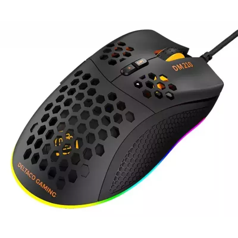 Mysz gamingowa Deltaco DM210 przewodowa ultralekka RGB czarna
