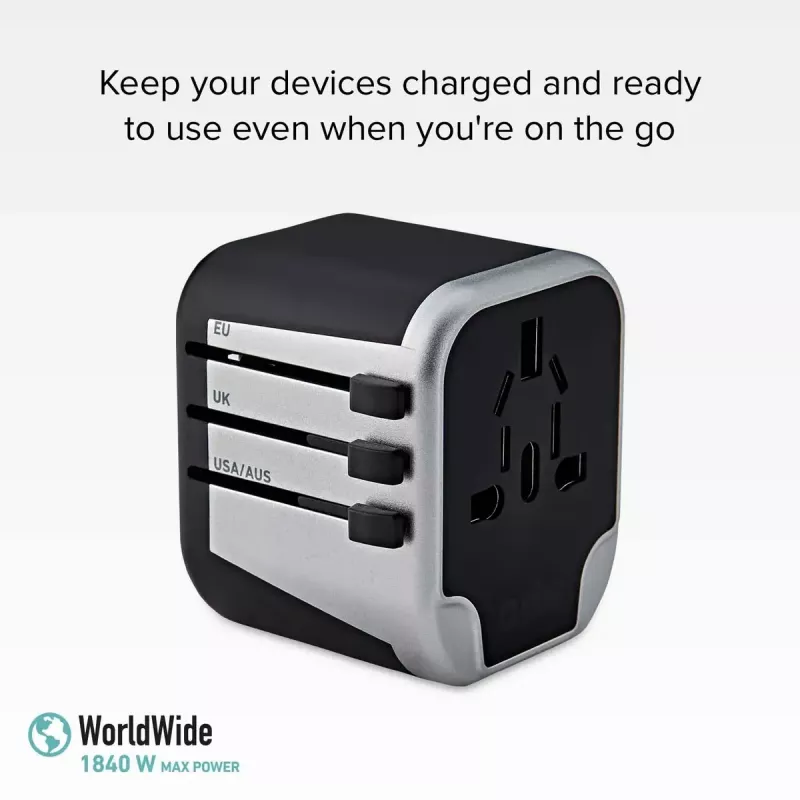 Ładowarka do urządzeń mobilnych SBS Mobile TEADAPT2USBUNI — czarny/srebrny, adapter USB