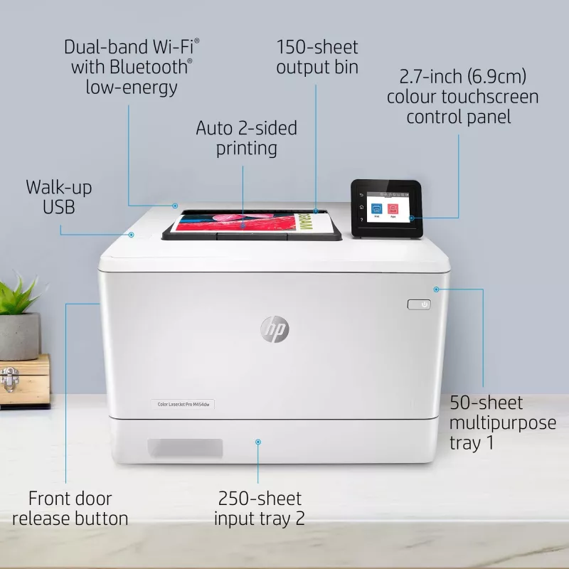 HP Color LaserJet Pro M454dw, drukarka, drukowanie przez USB z przodu, drukowanie dwustronne