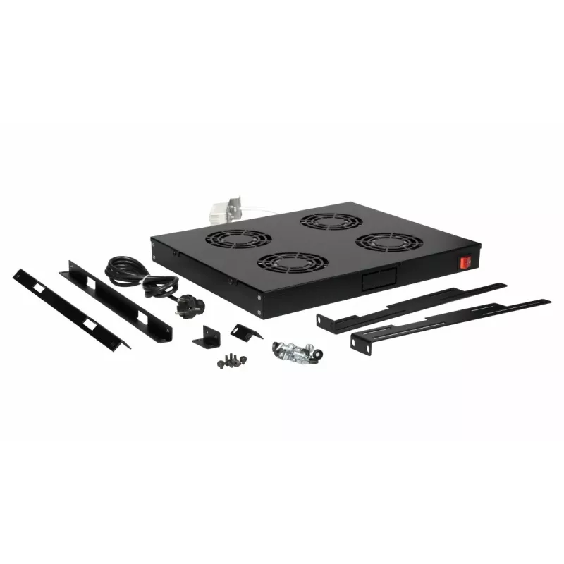 Equip Wentylatory chłodzące 19', 1U, 4 WENTYLATORY, RAL9005 Czarny