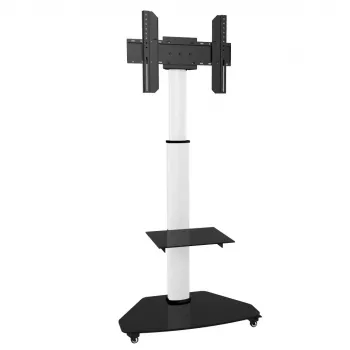 Techly Floor Support with Shelf Trolley TV LCD/LED/Plasma 37-70 inch biały