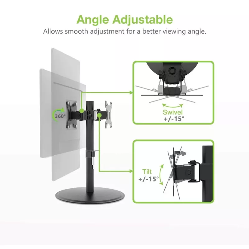 Techly ICA-LCD 402 uchwyt / stojak do monitora 81,3 cm (32 cale) Biurkowy Czarny