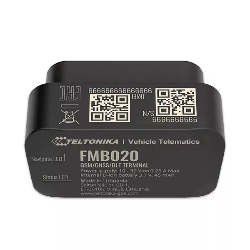 Lokalizator GPS Teltonika FMB020 Samochodowy Czarny Odporny na kurz 0,128 GB