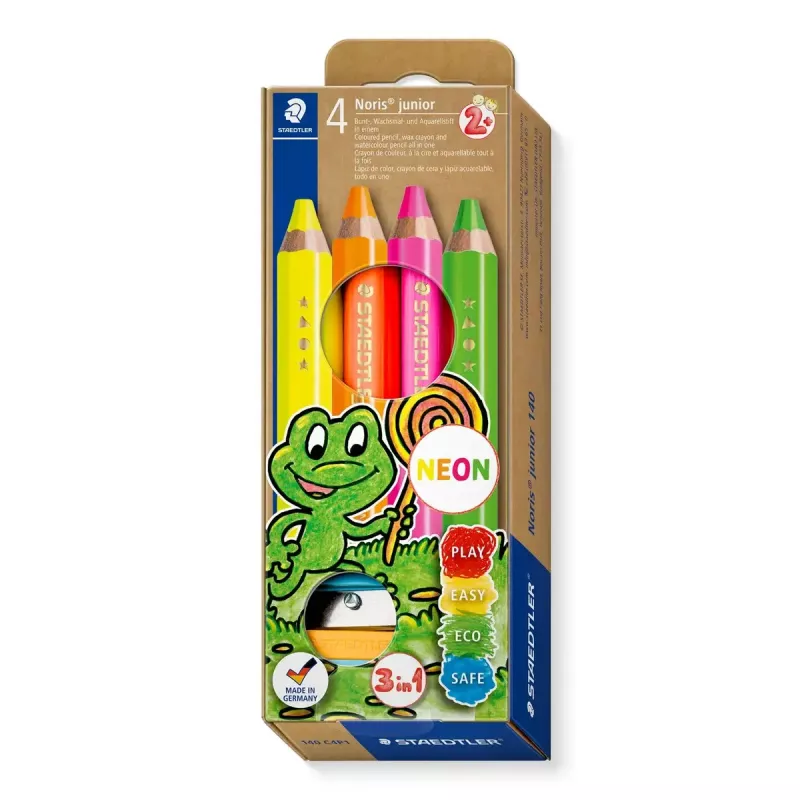 Zestaw kredek akwarelowych Staedtler 140 C4P1 — 4 szt. (zielona, pomarańczowa, różowa, żółta)