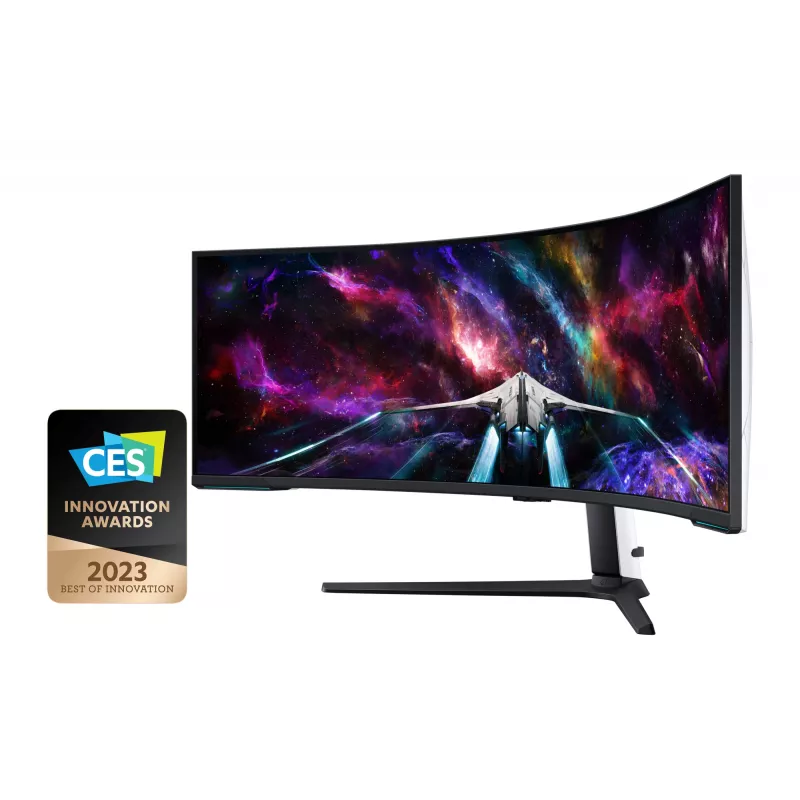 Monitor komputerowy Samsung G95NC 144,8 cm (57 cali) 7680 x 2160 pikseli Dual UHD QLED Biały