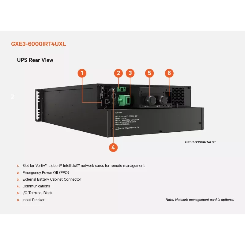 Vertiv Liebert GXE3-6000IRT4UXL zasilacz awaryjny (UPS) o podwójnej konwersji (Online) 6 kVA 6000 W