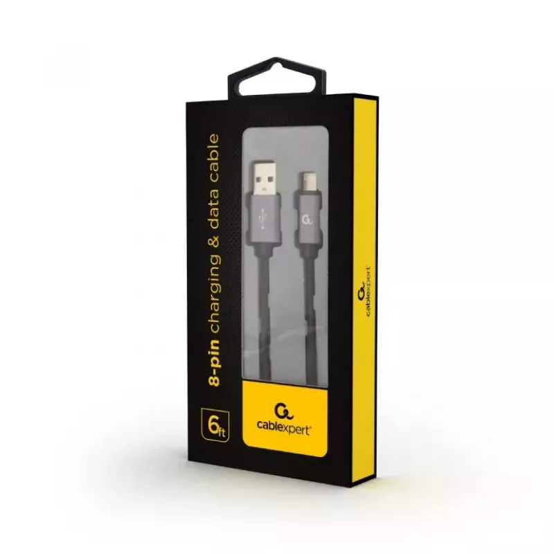 Kabel do telefonu komórkowego GEMBIRD USB A na Lightning CCB-MUSB2B-AMLM-6 1,8 m USB 2.0 Czarny
