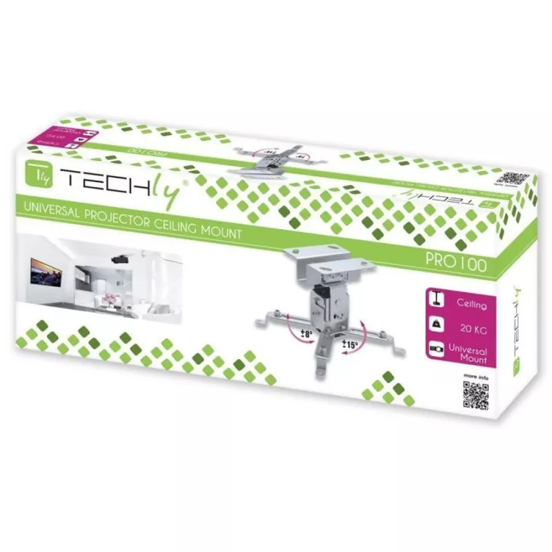 Przedłużenie wspornika sufitowego do projektora Techly 130 mm srebrny ICA-PM 2S