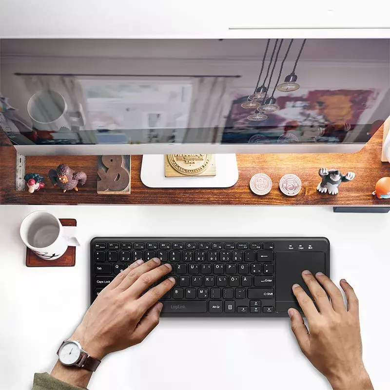 Klawiatura LogiLink ID0188 Home RF Wireless QWERTZ Czarna
