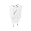 Ładowarka sieciowa SAVIO LA-04 USB Typ-A i Typ-C, 18 W, PD 3.0 Quick Charge, 2x USB-A + 1x USB-C, 100–240 V, biała