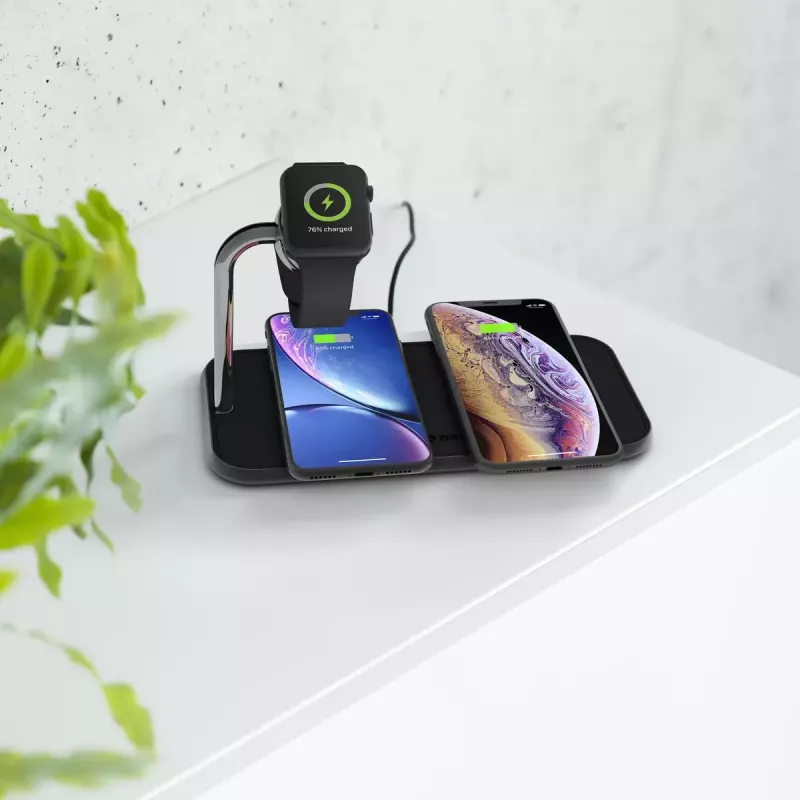 Bezprzewodowa ładowarka ZENS Dual+Watch Aluminium Czarny