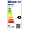Naświetlacz roboczy ANSMANN FL20W-AC 20 W LED, 2200 lm, 230 V, kąt rozsyłu 110°, przewód 1,8 m, czarny