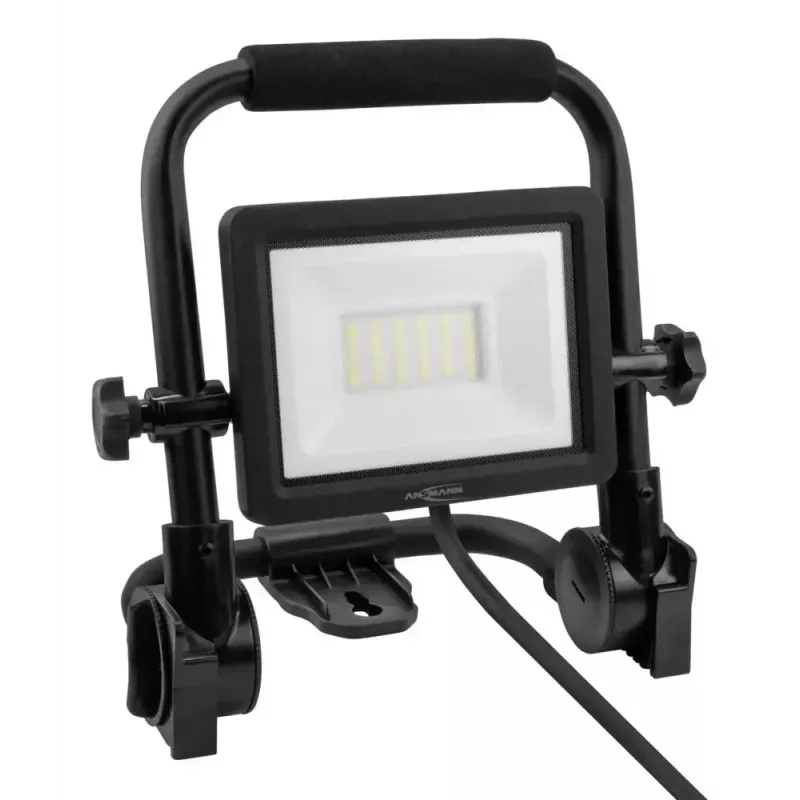 Naświetlacz roboczy ANSMANN FL20W-AC 20 W LED, 2200 lm, 230 V, kąt rozsyłu 110°, przewód 1,8 m, czarny