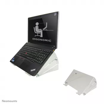 Neomounts NSNOTEBOOK300 Podstawka pod laptop 10-22 cali - uniwersalna, przezroczysta, tworzywo sztuczne, 25.4 cm (10 cali), 55.9 cm (22 cale), 15 kg, 136 - 209 mm