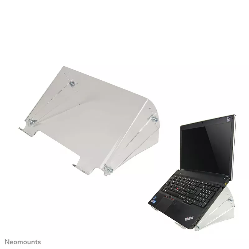 Neomounts NSNOTEBOOK300 Podstawka pod laptop 10-22 cali - uniwersalna, przezroczysta, tworzywo sztuczne, 25.4 cm (10 cali), 55.9 cm (22 cale), 15 kg, 136 - 209 mm