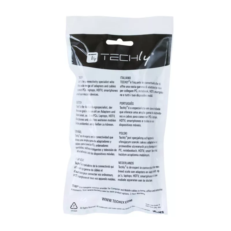 Techly 2m High Speed HDMI kabel with Ethernet A/A M/M biały ICOC HDMI-4-020WH