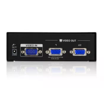 ATEN 2-Port VGA Video Splitter (450 MHz), VGA, 2x VGA, 2048 x 1536 pikseli, Czarny, Metal, QXGA