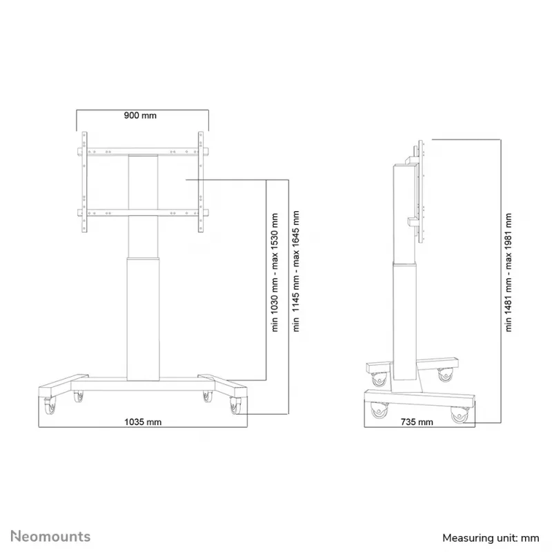 Neomounts PLASMA-M2250Czarny wózek pod telewizor 42-100 cali - zmotoryzowany