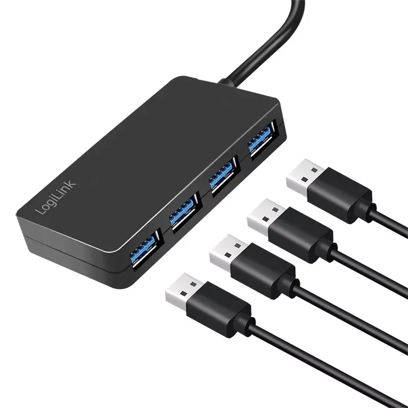 LogiLink USB 3.2 Gen1 koncentrator 4-portowy czarny 5000 Mbit/s ABS