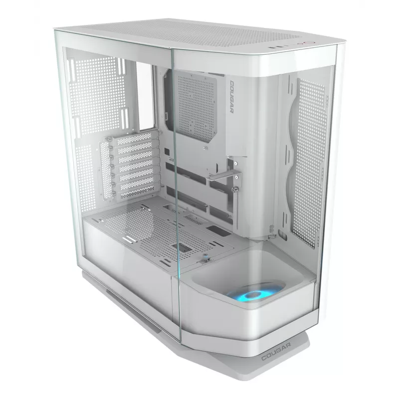 Obudowa PC Midi Tower Cougar FV270 — Biała, obsługuje ATX/EATX/Micro-ITX, 2×3,5 cala + 2×2,5 cala, wentylatory 120/140 mm