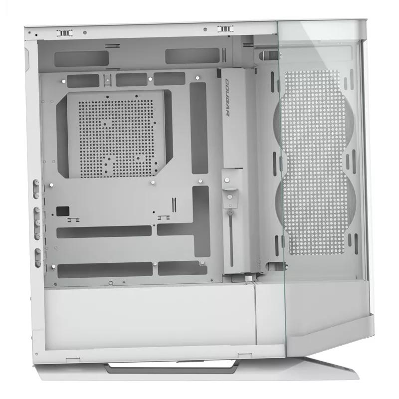 Obudowa PC Midi Tower Cougar FV270 — Biała, obsługuje ATX/EATX/Micro-ITX, 2×3,5 cala + 2×2,5 cala, wentylatory 120/140 mm