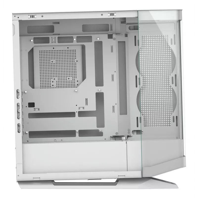 Obudowa PC Midi Tower Cougar FV270 — Biała, obsługuje ATX/EATX/Micro-ITX, 2×3,5 cala + 2×2,5 cala, wentylatory 120/140 mm