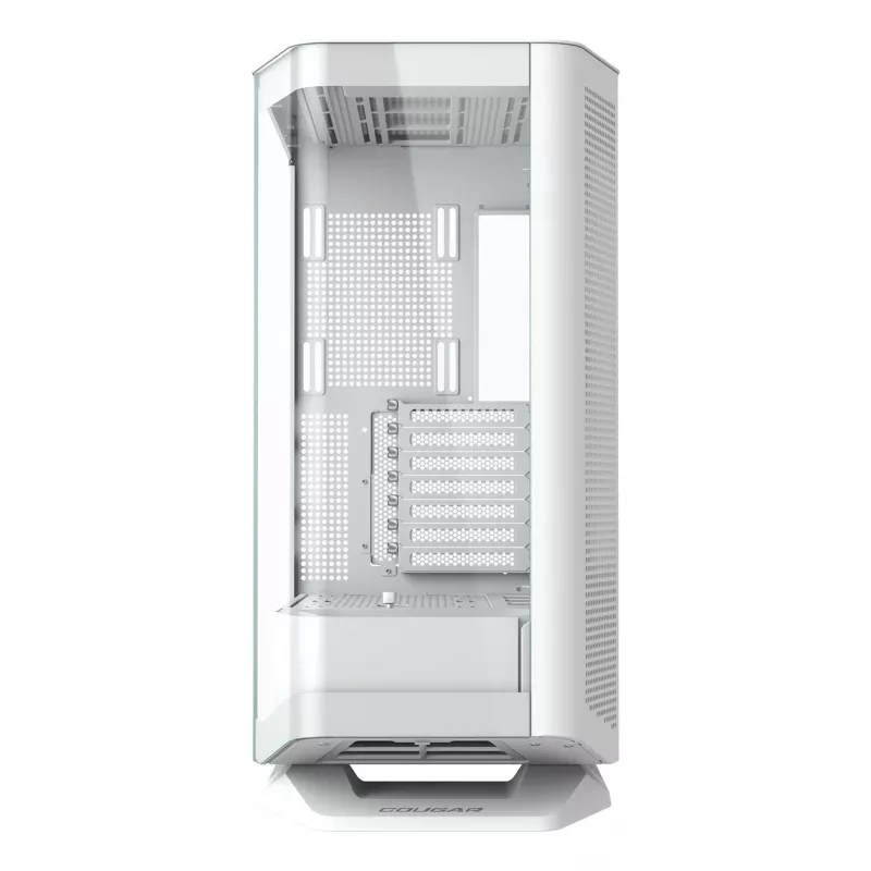 Obudowa PC Midi Tower Cougar FV270 — Biała, obsługuje ATX/EATX/Micro-ITX, 2×3,5 cala + 2×2,5 cala, wentylatory 120/140 mm