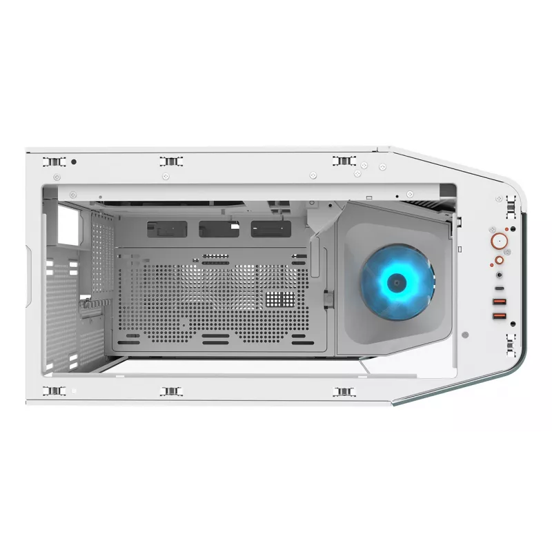 Obudowa PC Midi Tower Cougar FV270 — Biała, obsługuje ATX/EATX/Micro-ITX, 2×3,5 cala + 2×2,5 cala, wentylatory 120/140 mm