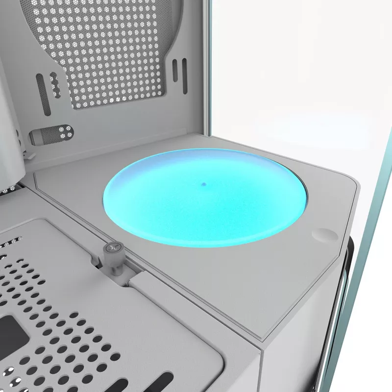 Obudowa PC Midi Tower Cougar FV270 — Biała, obsługuje ATX/EATX/Micro-ITX, 2×3,5 cala + 2×2,5 cala, wentylatory 120/140 mm