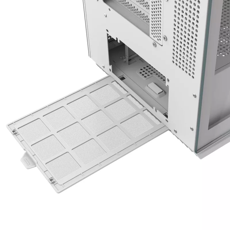 Obudowa PC Midi Tower Cougar FV270 — Biała, obsługuje ATX/EATX/Micro-ITX, 2×3,5 cala + 2×2,5 cala, wentylatory 120/140 mm