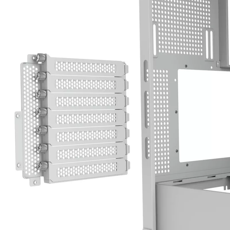 Obudowa PC Midi Tower Cougar FV270 — Biała, obsługuje ATX/EATX/Micro-ITX, 2×3,5 cala + 2×2,5 cala, wentylatory 120/140 mm