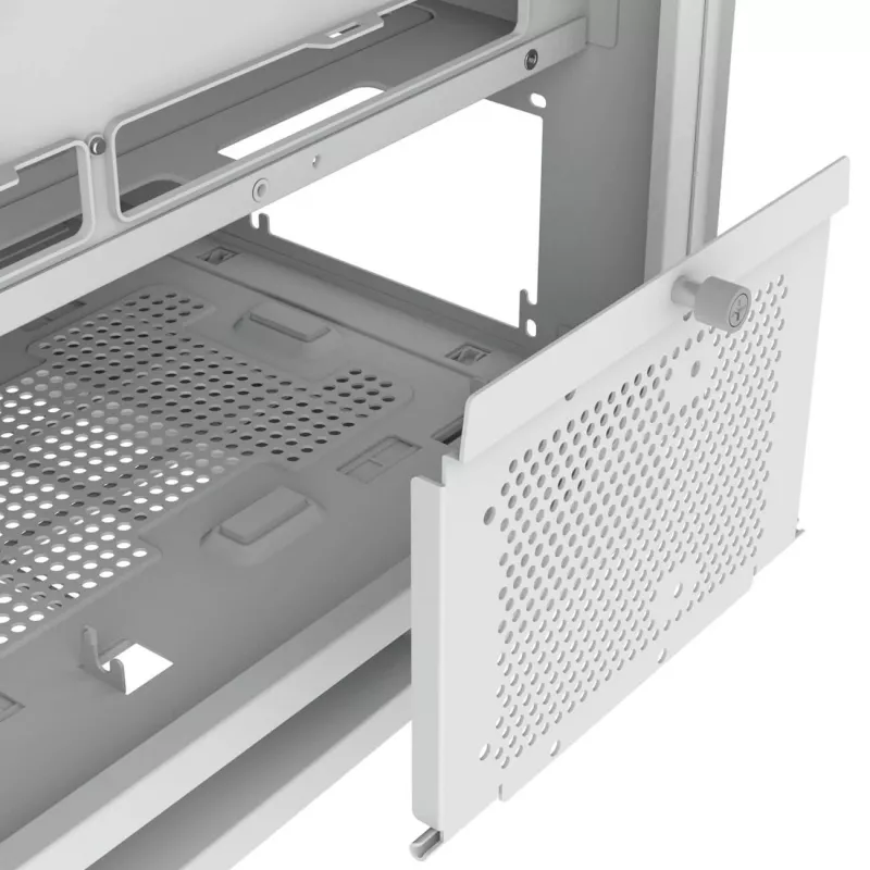 Obudowa PC Midi Tower Cougar FV270 — Biała, obsługuje ATX/EATX/Micro-ITX, 2×3,5 cala + 2×2,5 cala, wentylatory 120/140 mm