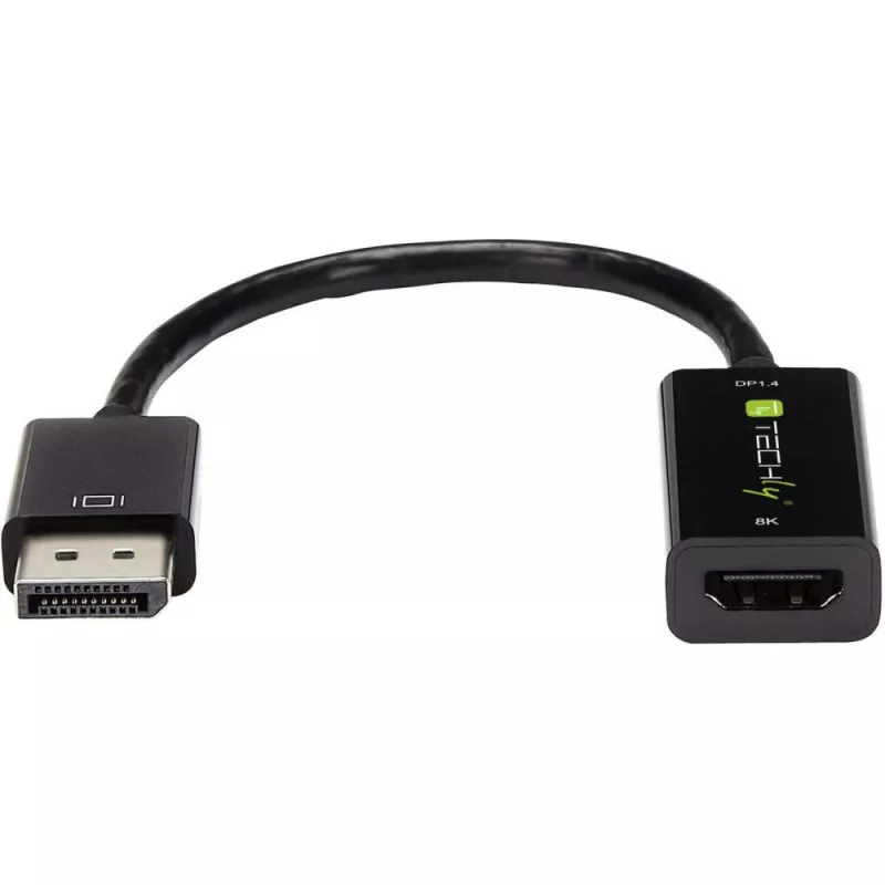 Techly IADAP DP-HDMIF8K adapter wideo 0,2 m DisplayPort HDMI Typ A (Standard) Czarny