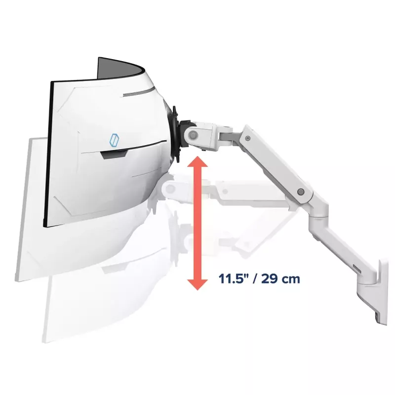 Ergotron HX Series RAMIĘ HX Z BARDZO WYTRZYMAŁYM PRZEGUBEM ŚCIENNYM BIAŁE DO MONITORÓW 1000R 57 CALI