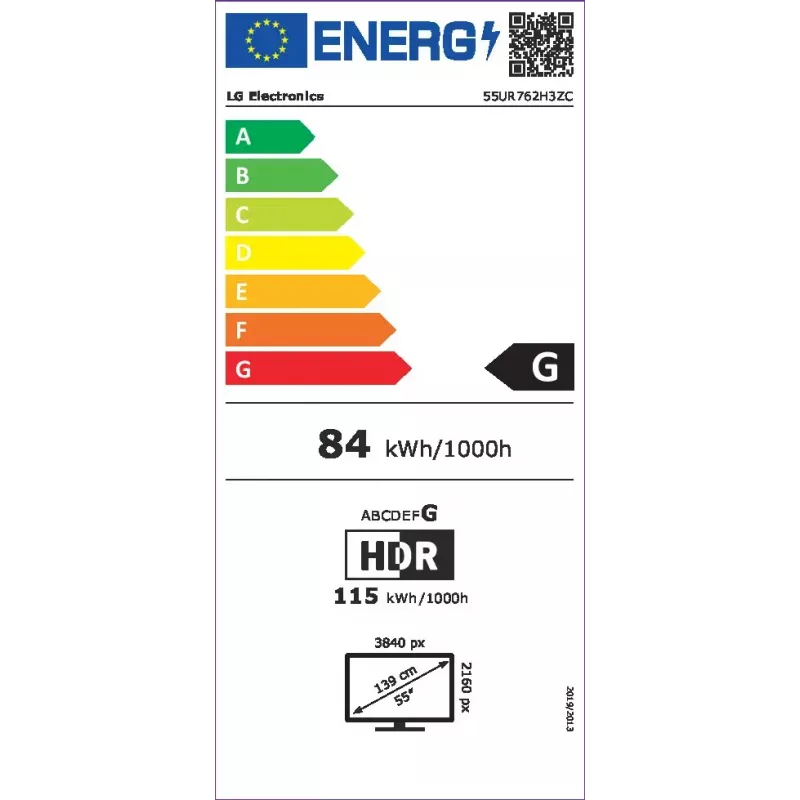 LG 55UR762H3ZC telewizor hotelowy 139,7 cm (55 cali) 4K Ultra HD 400 cd/m² Smart TV Czarny 10 W