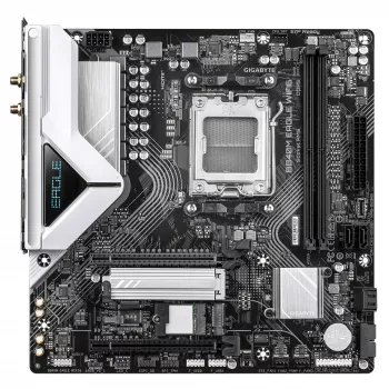 Płyta główna GIGABYTE B840M EAGLE WIFI6 - procesory AMD Ryzen 9000, 5+2+2 fazy VRM, do 7600MHz DDR5 (O.C), 1xPCIe 4.0 + 1xPCIe 3.0 M.2, Wi-Fi 6, 2.5GbE LAN, USB 3.2 Gen 1