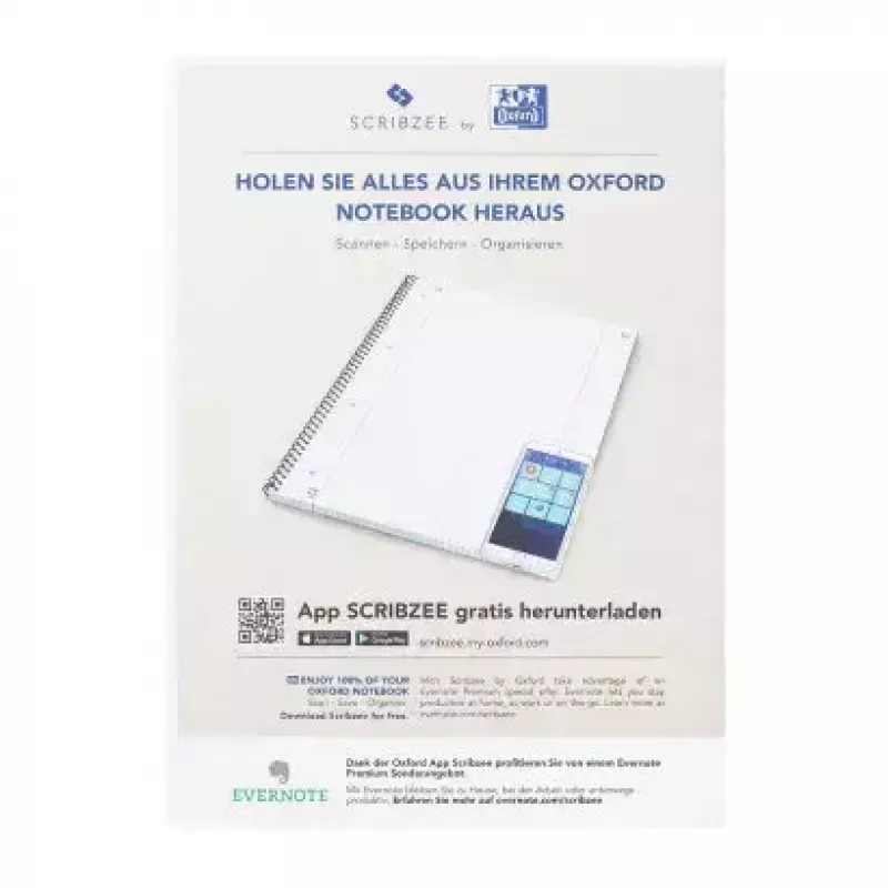 Notes Oxford 100050355 A4 80 arkuszy Bordeaux