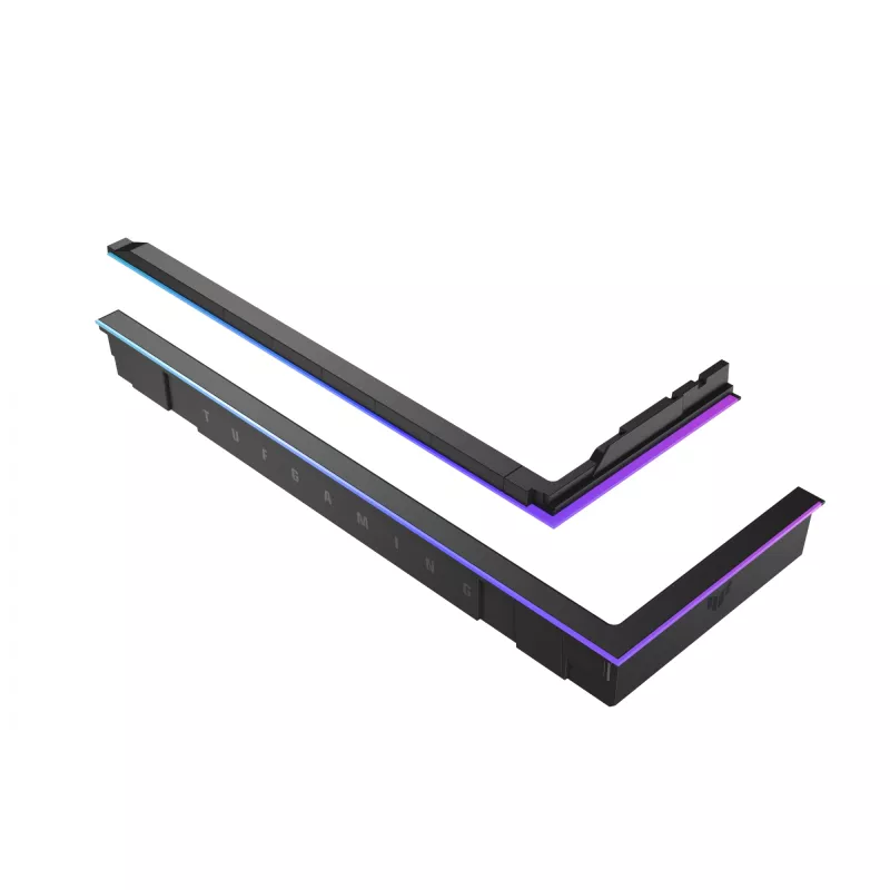 Zestaw rozszerzenia oświetlenia RGB ASUS TUF GAMING GT502 Horizon — ARGB 3-pin, 5 V, 1,44 A, mocowanie magnetyczne, kompatybilny z Midi Tower, czarny