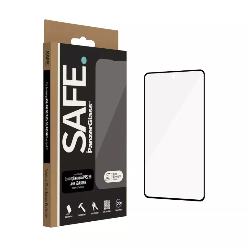 PanzerGlass SAFE. by ® Osłona ekranu Samsung Galaxy A52 | A52 5G | A52s 5G | A53 5G | Ultra-Wide Fit