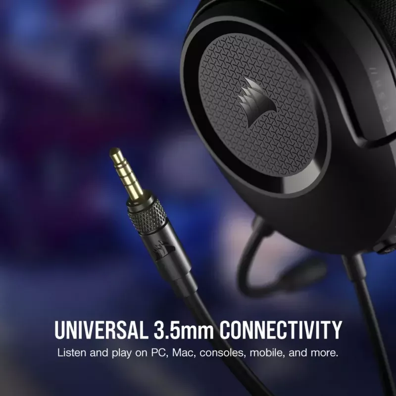 Zestaw słuchawkowy Corsair HS35 v2 Wired Gaming niebieski kabel 1,8 m 470 g