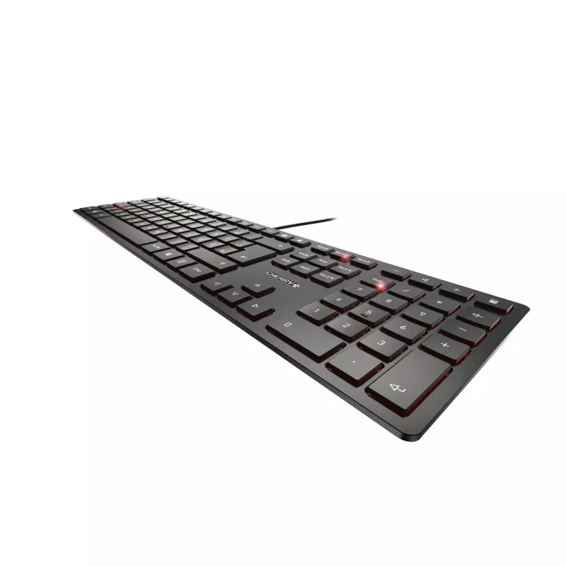 CHERRY KC 6000 cienki klawiatura Uniwersalny USB AZERTY Belgijski Czarny