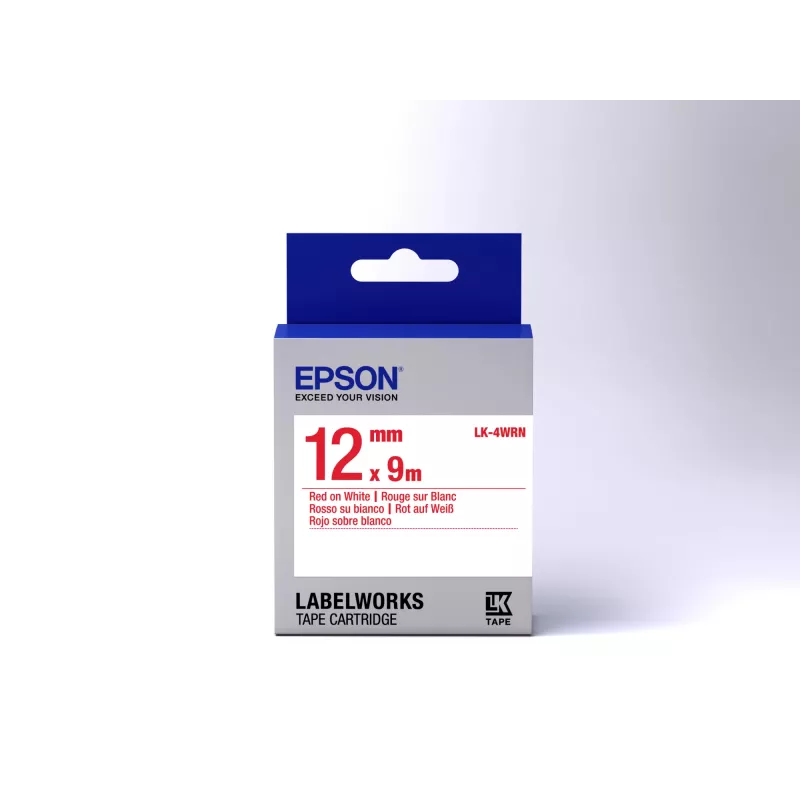 Kaseta z taśmą Epson Standard LK-4WRN czerwona/biała 12 mm (9 m)
