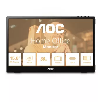 AOC 16T3EA Przenośny telewizor/monitor Czarny 39,6 cm (15,6 cala) 1920 x 1080 pikseli