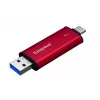 Zewnętrzny dysk SSD Kingston 1 TB Dual USB-A/USB-C Przenośny dysk SSD — USB 3.2 Gen 2, Odczyt 1050 MB/s, Zapis 950 MB/s, Czarny/Czerwony
