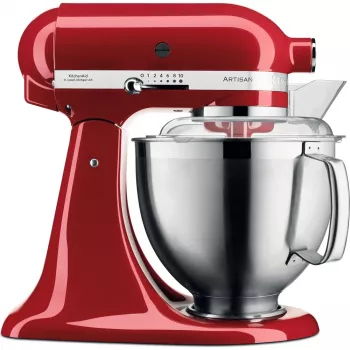 Robot kuchenny KITCHENAID Artisan 5KSM185PS, misa ze stali nierdzewnej 4,8 l, 300 W, 10 prędkości, czerwony